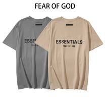 Jiangxi Barn Ex-gratia o) Rice discount) Fog letters essentials rewire round collar short sleeve T-shirt