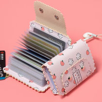 Cute card bag Women in Korean version sweet and beautiful Mini ultra-thin small large capacity Multi-clamping student anti-degaussing card bag