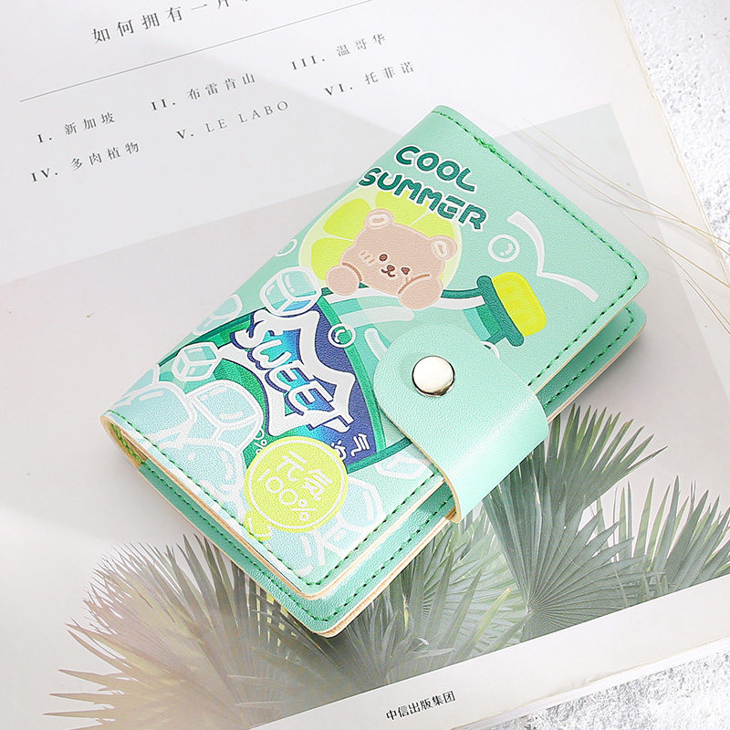 Net red card package original high-end folding simple transparent anti-magnetic customization short multi-function business cartoon large capacity