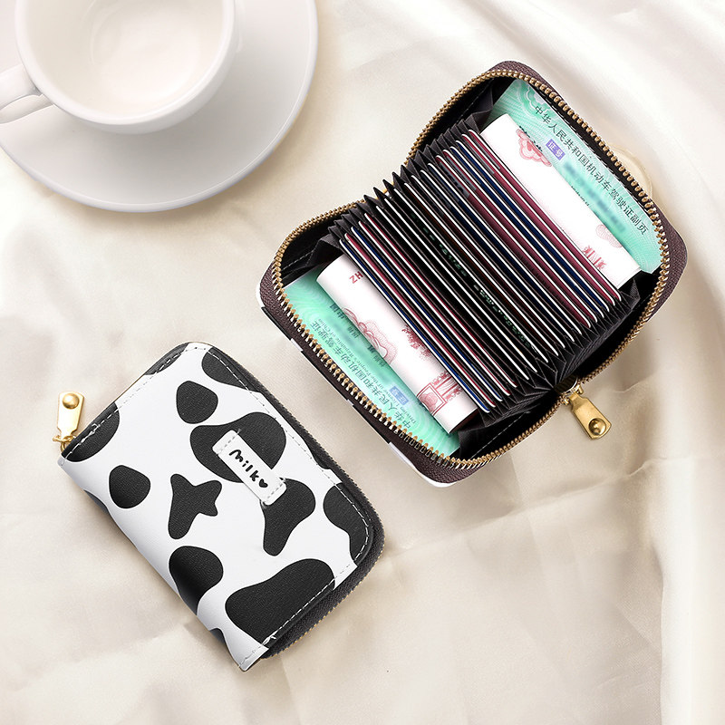 2022 new refined high-end card bag lady small and large capacity multi-clamping ins wind cute documents small wallet