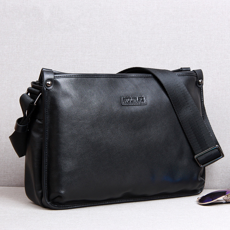 Light Extravagant Trendy Leather Single Shoulder Bag Men's Leisure Skew Satchel Fashion Business Bag Headlining Cow Leather Large Capacity Man Bag-Taobao