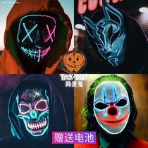Saibo Punk Led Luminous face mask Diy sci-fi helmet headgear Halloween party game props