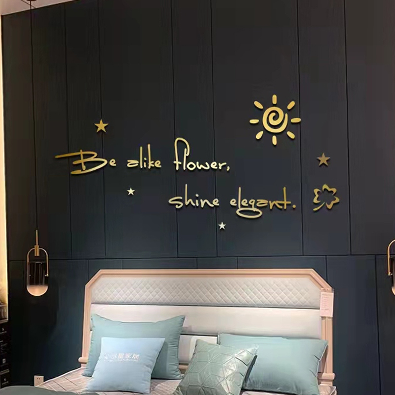 Net Red Creativity Light Lavish Letters Adornment of the Self-adhesive Wall Decoration Wall Collage Bedroom Background Wall Decoration Arrangement