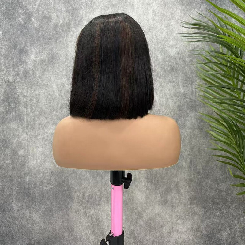 Foreign Trade Model Human Hair Wig Full Head Cover Hd Full Frontal 5X5 P1B-4 12inch Natural