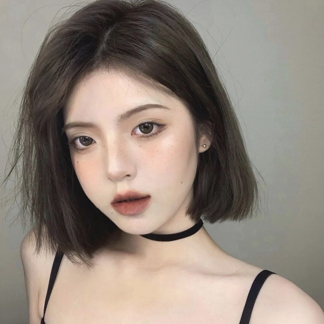 Wig female short hair new net red Korean bobo head temperament repair face reduction age medium short straight hair natural full headgear