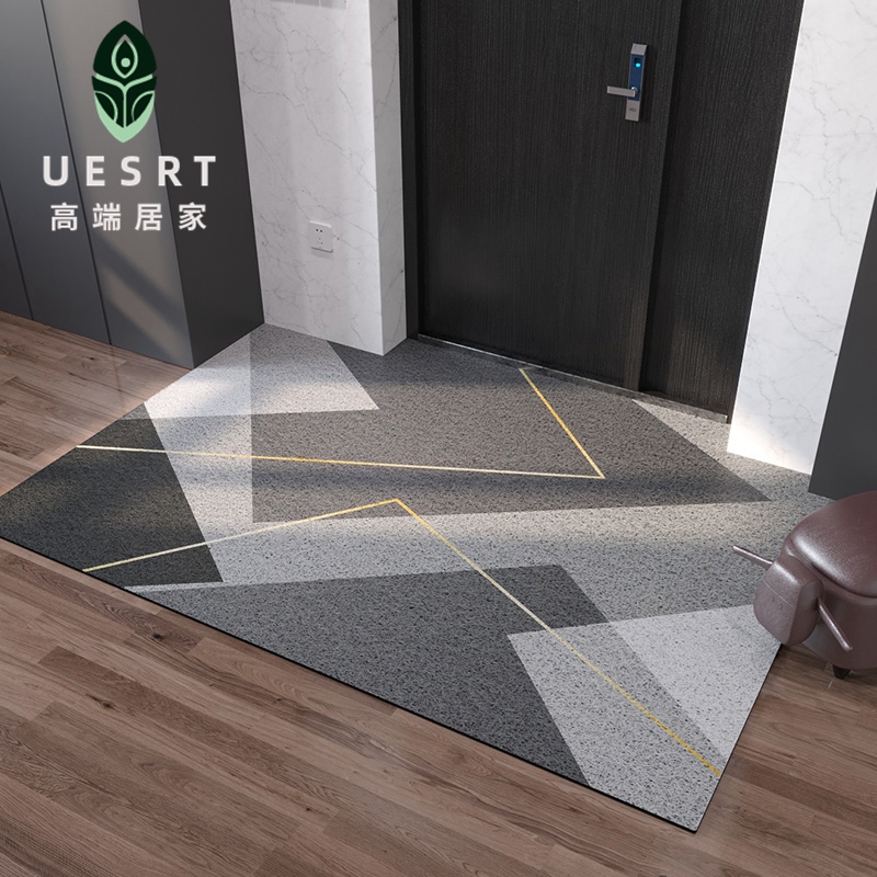 Modern light luxury floor mat non-slip entry door mat door silk circle porch foot mat can be cut into the door home carpet