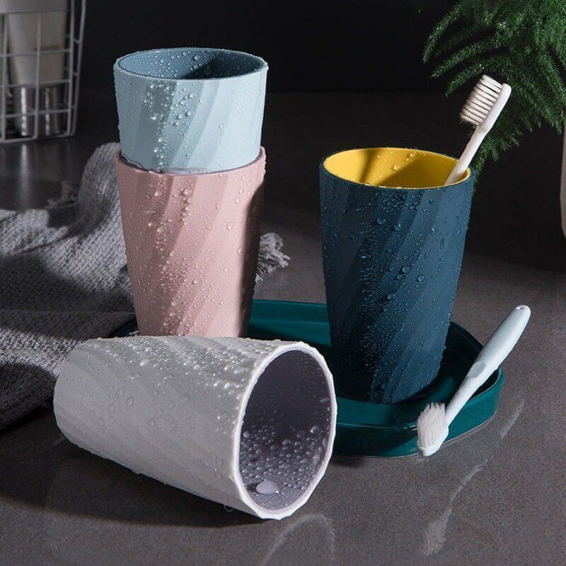 Mouthwash cup household simple toothbrush cup wash cup children couples a pair of plastic toothbrush set creative tooth cylinder
