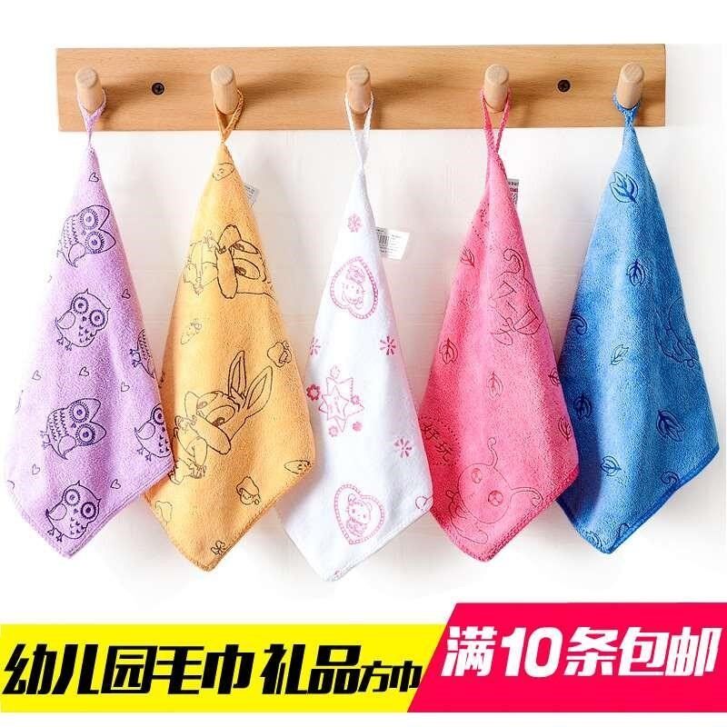 Kindergarten Small Towel With Lanyard Handkerchief For Kids First Grade 6 Years Kids Hookable Students