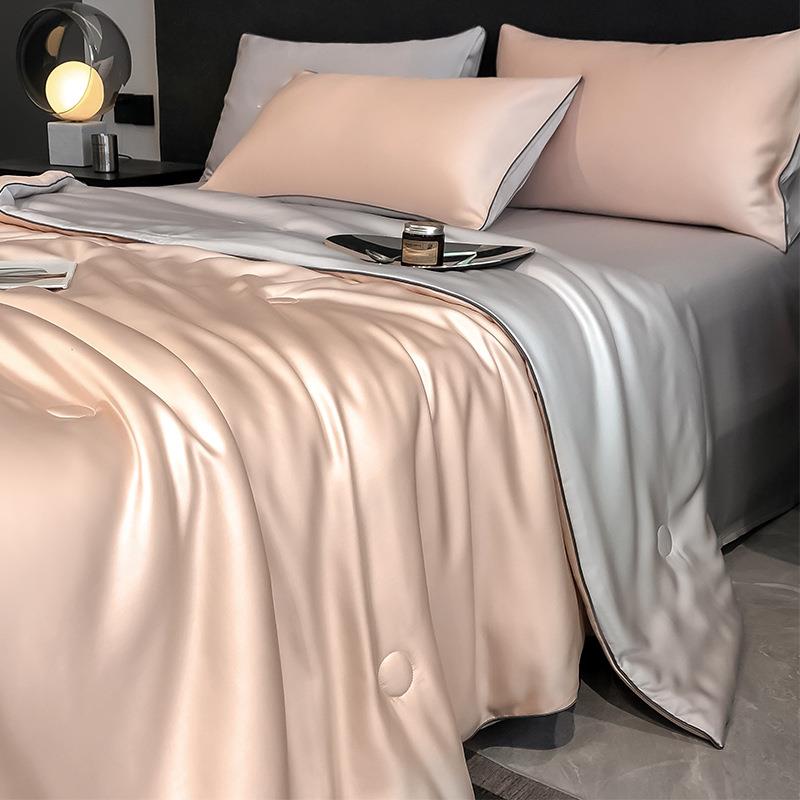 高級リヨセルテンセル 夏用クールキルト 涼しい夏用キルト 4点セット 洗濯機洗いOK 空調キルト 薄手キルト芯