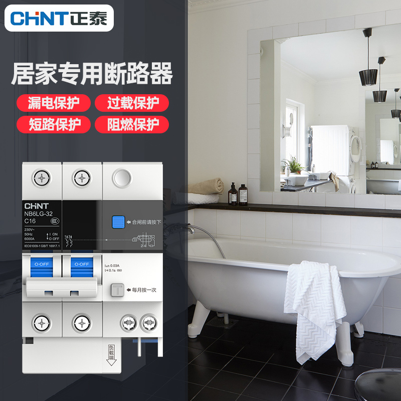 Zhengtai Electrician circuit breaker Taiji NB6LG-32 air open 2P small air switch household leakage protector
