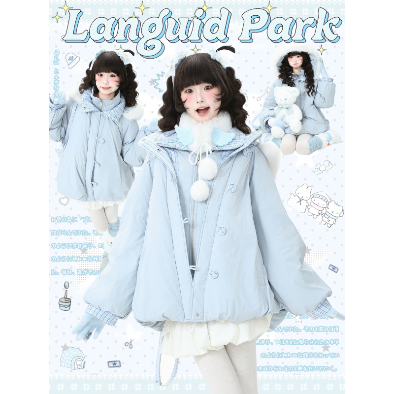 Languid Park Winter Fake Two-Piece 90% White Duck down Fur Collar Flower Bud Three-Proof down Jacket for Women Languid Park Winter Fake Two-Piece 90% White Duck down Fur Collar Flower Bud Three-Proof down Jacket for Women