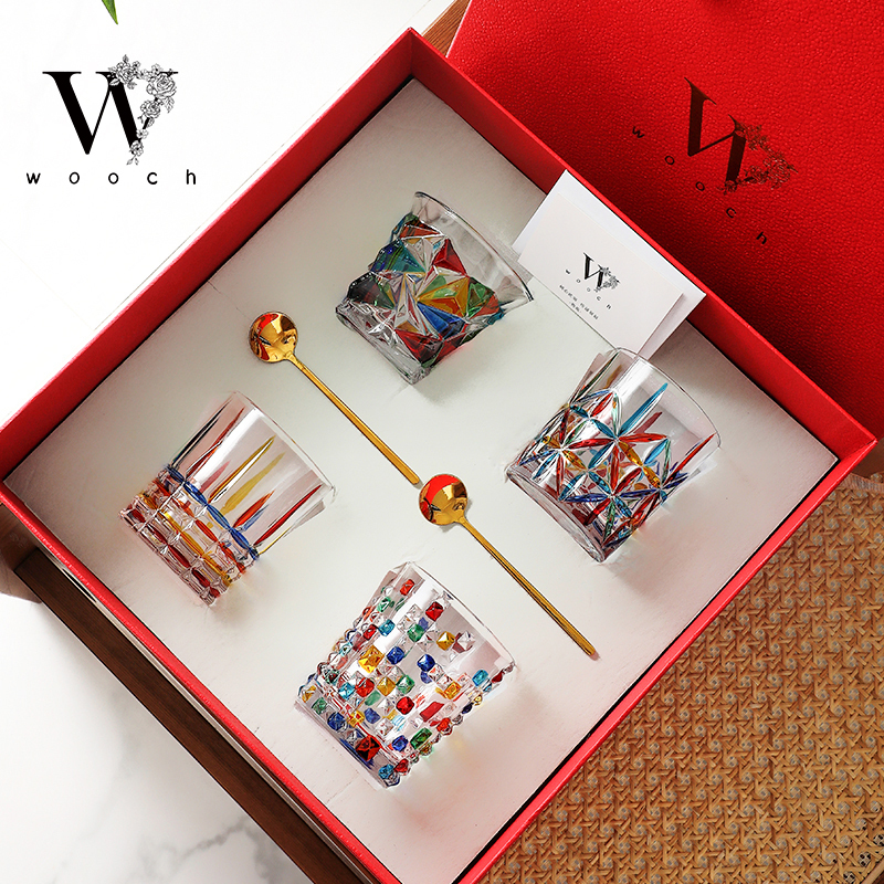 Wooch Gemstone Painted Glass Cup, High-End and Exquisite, Comes in a Wedding Gift Box, Perfect as a Gift for a Newlywed or a Best Friend Wooch Gemstone Painted Glass Cup, High-End and Exquisite, Comes in a Wedding Gift Box, Perfect as a Gift for a Newlywed or a Best Friend