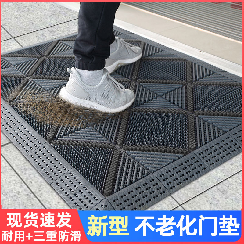 Door plastic brush dust removal floor mat outdoor outdoor shopping mall hotel door mat splicing into the door welcome foot mat
