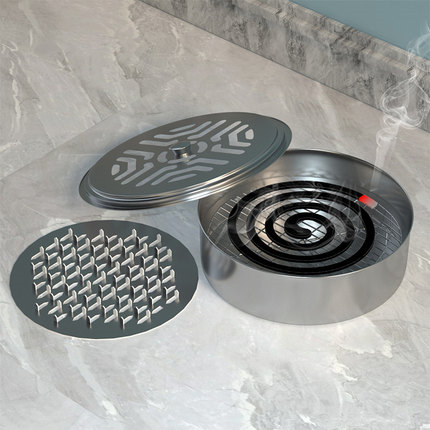 Mosquito coil tray seat belt cover fireproof and anti-ash household stainless steel mosquito coil bracket mosquito repellent hollow out anti-scalding does not hurt hands - Taobao