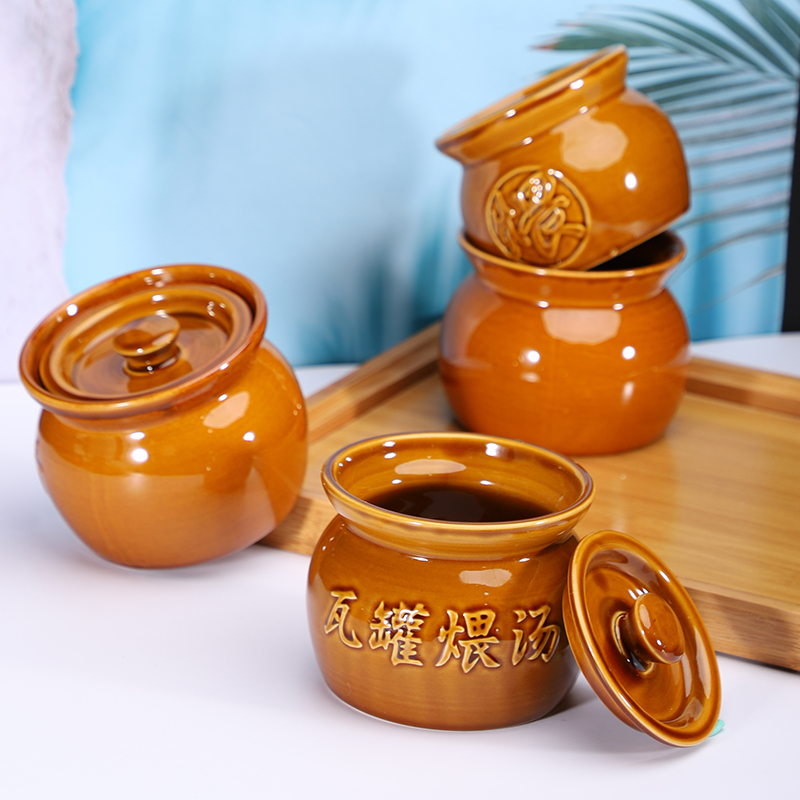Hotel Bird's Nest Steamed Egg Bowl for One Person Chinese Crock Pot Stew Soup Waterproof Stew Cup Ceramic Soup Cup Small Stew Pot with Cover - Taobao