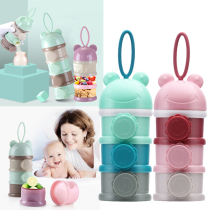 New 3 4 layers Fog Bear Portable Baby Food Storage Box Side