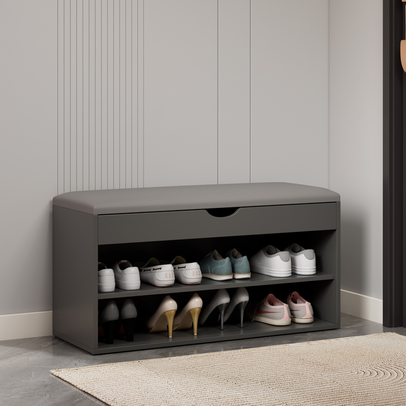Entrance door into the house Shoes Stool Home Doorway Can Sit Shoes Cabinet Integrated Soft Bag Light Lavish Minimalist Yogen Guan Storage Wear stool-Taobao