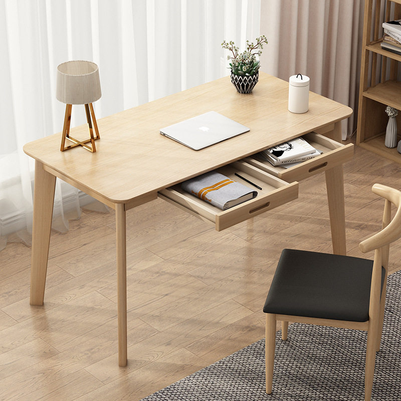 Solid wood leg desk desktop computer desk and chair combination home simple student learning one simple bedroom small table