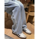 Штаны, тонкие джинсы, оверсайз, подходит для подростков