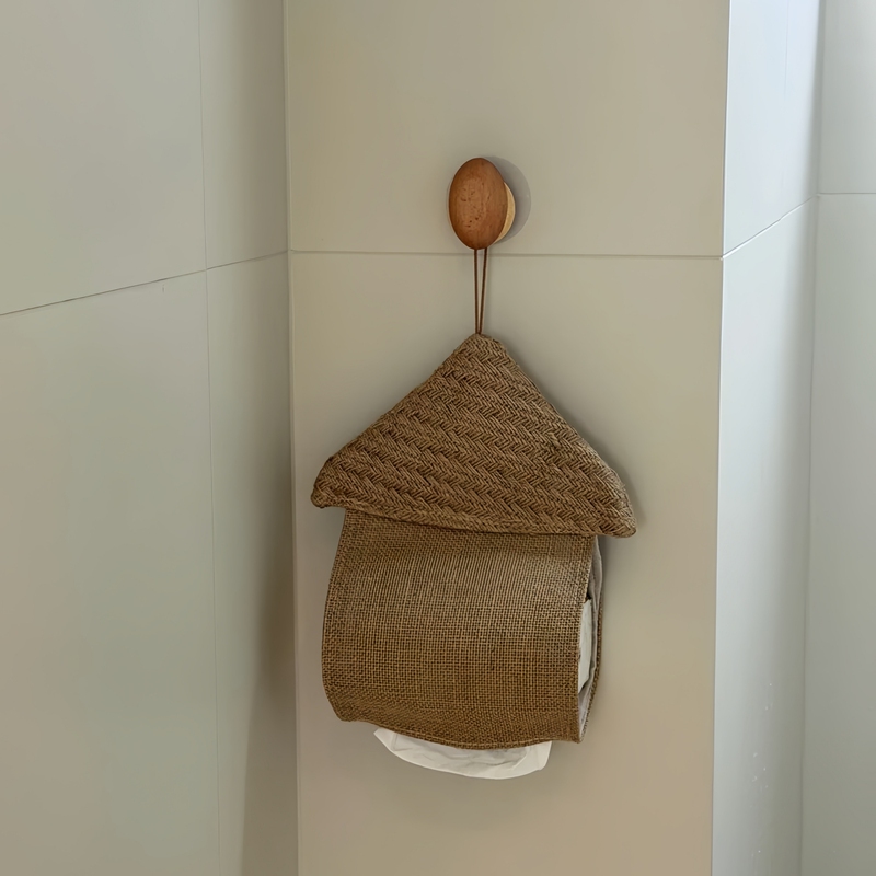 100 Express Deliveries to the New Home | Natural Jute Vintage Tissue Bag, Simple and Versatile Wall-Mounted Tissue Protector