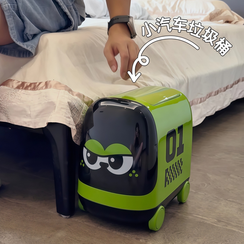 Cartoon Car-Shaped Wheeled Trash Can for Home Use, Press-Type Dual Bin, Movable, Suitable for Living Room, Kitchen, Bathroom, Narrow Gap Trash Can Cartoon Car-Shaped Wheeled Trash Can for Home Use, Press-Type Dual Bin, Movable, Suitable for Living Room, Kitchen, Bathroom, Narrow Gap Trash Can