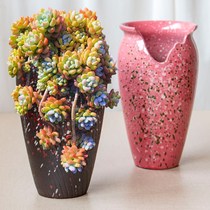 High cut special price coarse pottery multi-meat plant purple sand ceramic short fat large notch pottery jar small cliff old pile flower pot