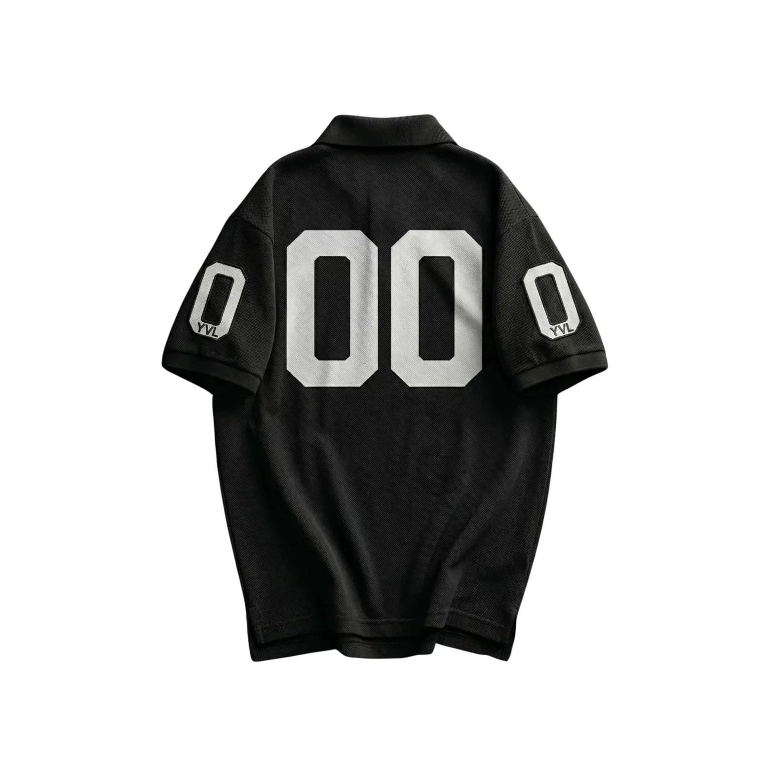OPIUM 00 OVERSIZED POLO война лошадь вышитая перфорированная стиль YVL лацканы короткие рукава