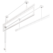 Lifting clothes drying rack balcony hand-cranked three-pole indoor household folding cool hanging quilt indoor top-mounted double-pole clothes drying rack