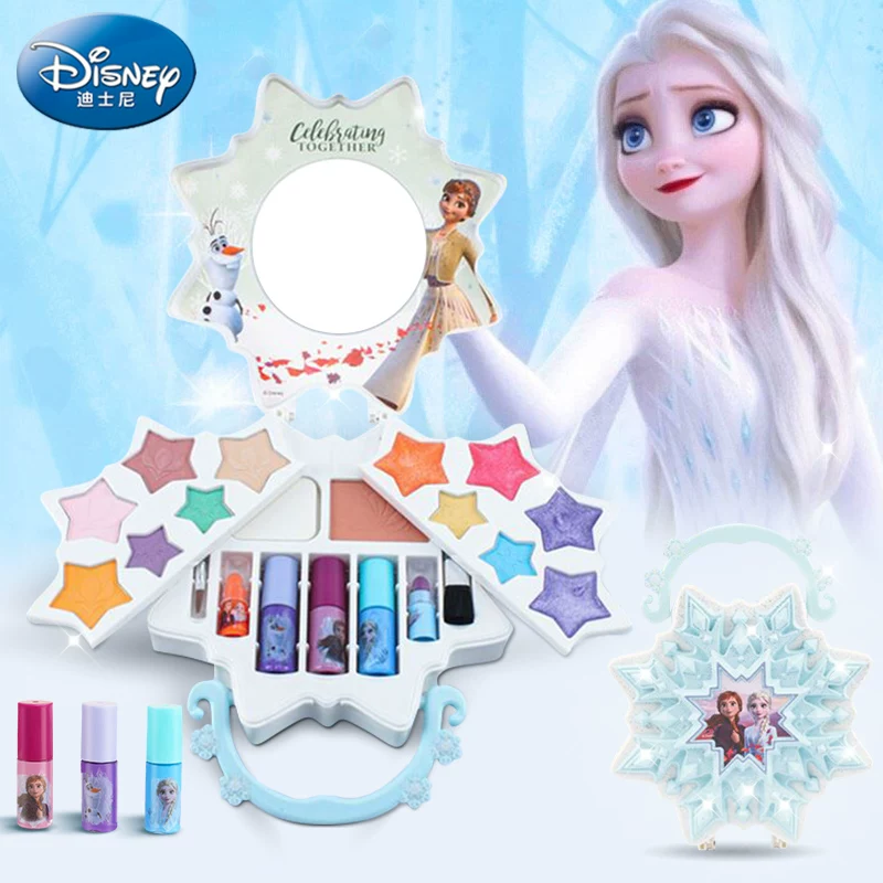 Disney, безопасный набор для макияжа, праймер для макияжа, детская коробка для макияжа, лак для ногтей, игрушка, принцесса Эльза