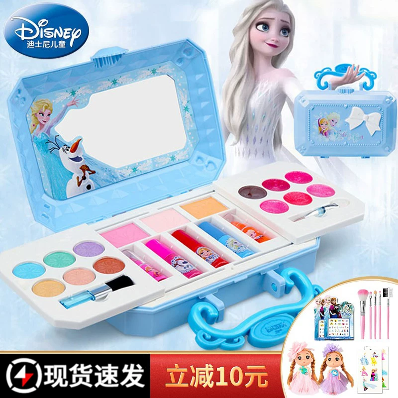 Disney, безопасный набор для макияжа, праймер для макияжа, детская коробка для макияжа, лак для ногтей, игрушка, принцесса Эльза