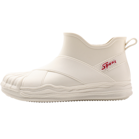 Japanese style rain boots for women, fashionable outer wear, ladies rubber shoes, short tube