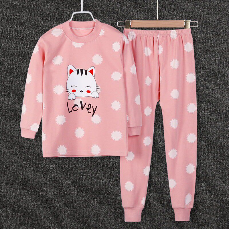 Children's underwear set cotton boys and girls autumn clothing sanitary pants large children's home clothing baby pajamas base autumn clothing