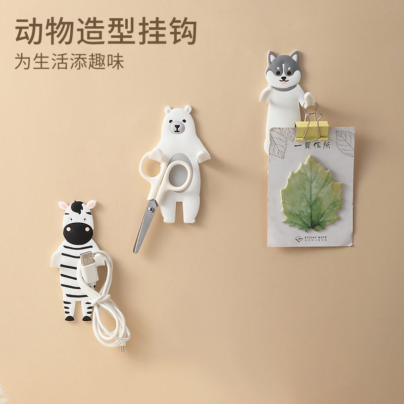 Animal hook PowerPowerEnabled Creative Cute Kitchen Makeup Room Bathroom Wall Plug-Connected Punch-Free