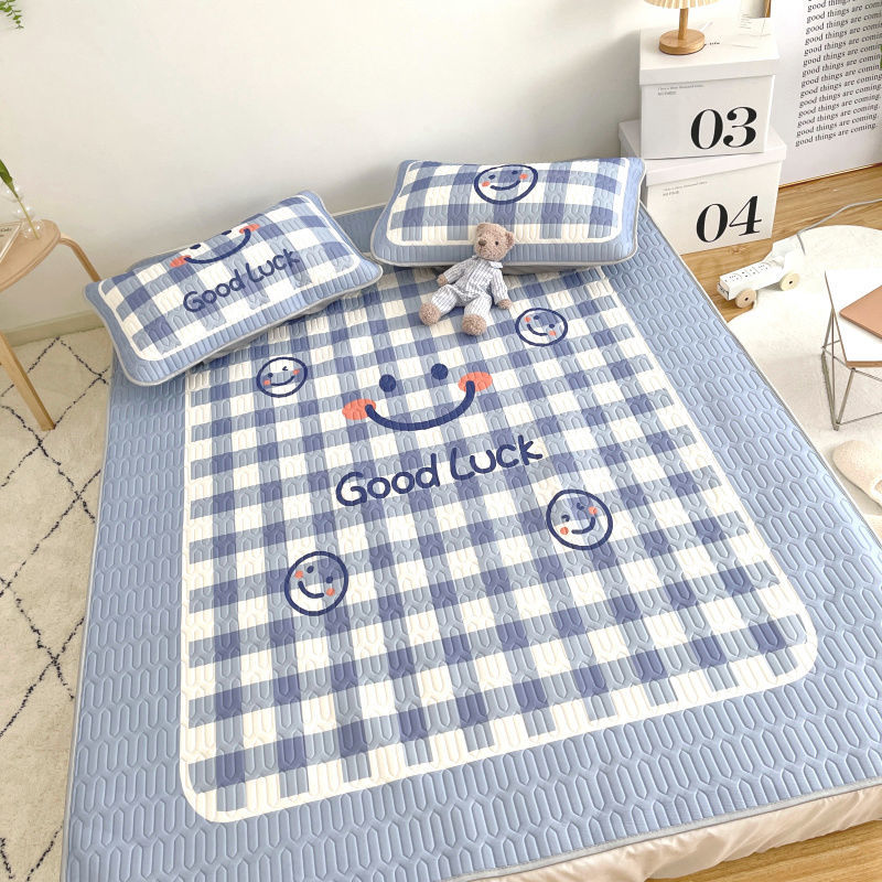 Latex Cool Mat Ice Silk Single Dorm Room Home Air Conditioning Student Summer Three Sets Folding Machine Washable Washed Mat