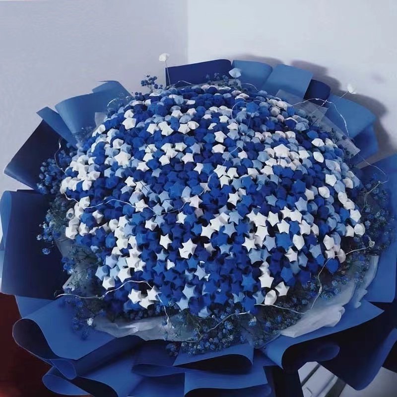 Hand Folded Paper Stars Bouquet Finished Diy Material Bag Full of Star Dry Flower Men and Women Friends Bestie Birthday Gifts-Taobao