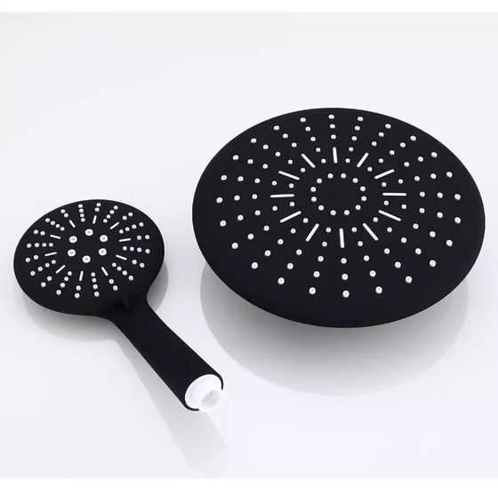 淋浴喷头黑色淋雨喷淋头增压大花洒顶喷单头花洒莲蓬头配件不锈钢