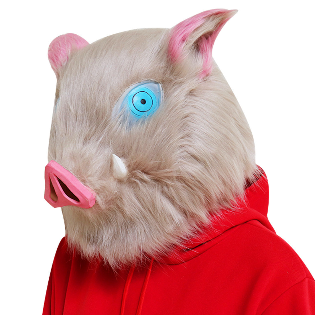 Ghost Killing Blade Mask Mouth Flat Inosuke Pig Head Cover Halloween Animal Show Dress Up Boar Head Props