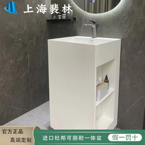 Imported DuPont Corian pedestal basin integrated bathroom hotel lobby famous hotel wash basin balcony floor basin