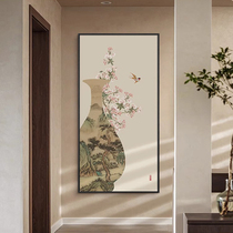 Bottle Safety Ruyi Landscape Genguan Painting New Chinese facing door hanging painting Living room Aisle Vertical Version Mural Flowers Birds to greet the door