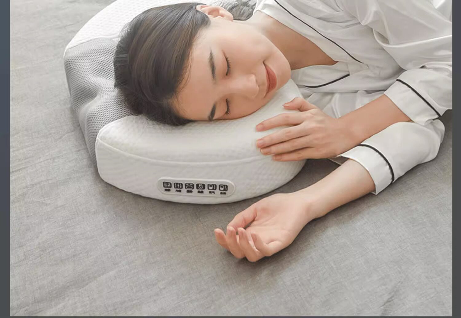 Подушка 法国vormajer颈椎专用枕头护颈椎助睡眠修复富贵包病人加热按摩枕