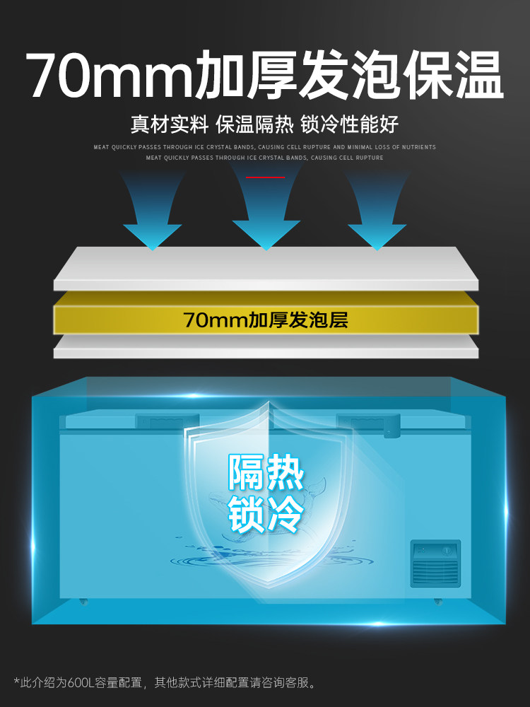 Ice Caster Island Cabinet Horizontal Commercial Large-Capacity Freezer Refrigerator Refrigerated Display Cabinet Dual-Temperature Fresh-Keeping Ice Cream Ice Cream Cabinet