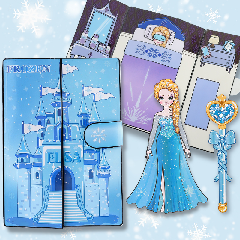 Long Fat Aisha Aisha Princess Ice and Snow Ice Age Changing Dress Girl Quiet Book Big Book New Solid Boy Free cut version finished product Don't cut mermaid Toys Toy Books Beans This Diy Artisanal Tent-Taobao