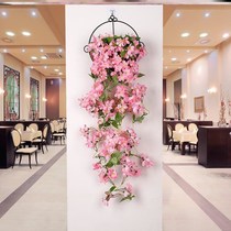 Wall-mounted decoration flower fake flower simulation flower hanging wall surface small furnishing balcony wall cover ugly green plant pendant