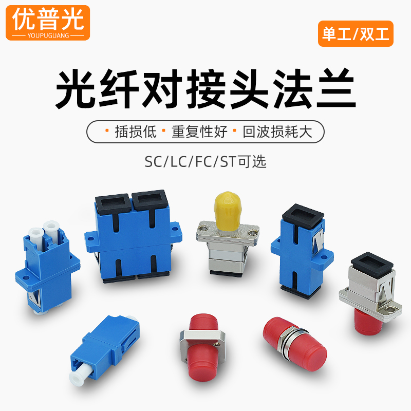 SC Flange Fiber Optic Joint Extension Cord Butt-connector LC transfer SC-FC-ST coupler tail fiber adapter connector cold joint round-to-square fiber connector converter adapter Youpuguang-Tao