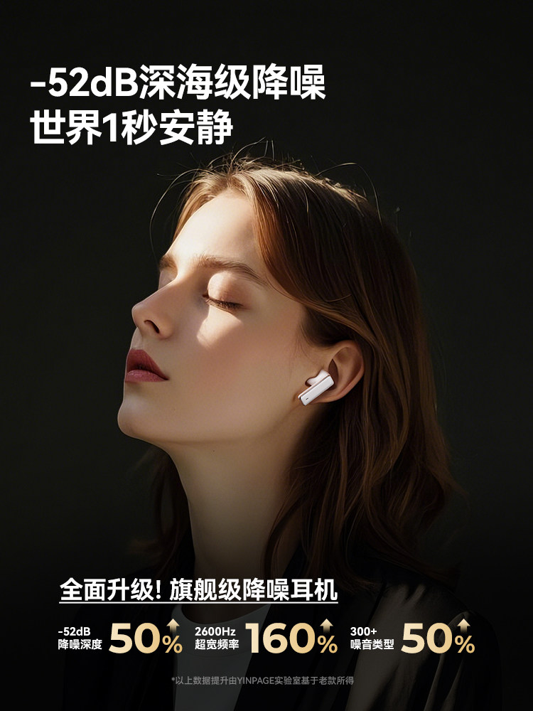 Yinbeiqi Ra01 Active Noise-Cancelling Bluetooth Earphones, In-Ear True Wireless 2026 New Model, High Sound Quality, Long Battery Life