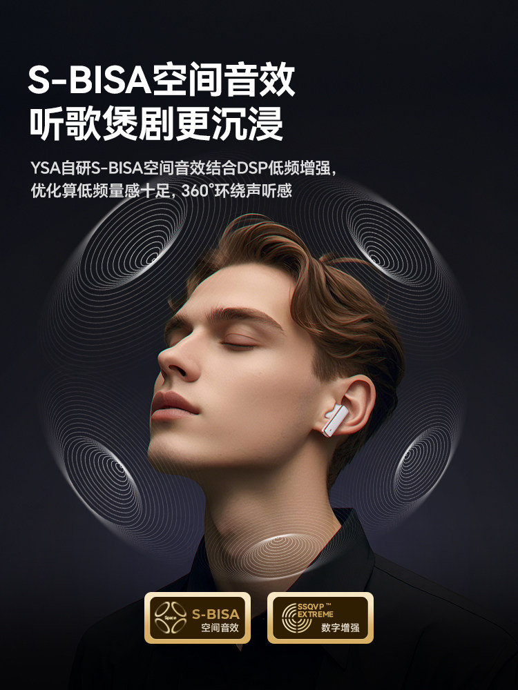 Yinbeiqi Ra01 Active Noise-Cancelling Bluetooth Earphones, In-Ear True Wireless 2026 New Model, High Sound Quality, Long Battery Life