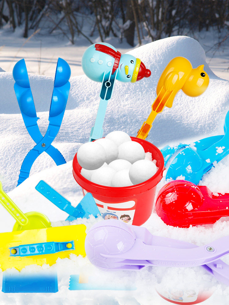 Snowball artifact small duck clip play snowdrift snowman tool mold snow toy equipment children hairpin snowball