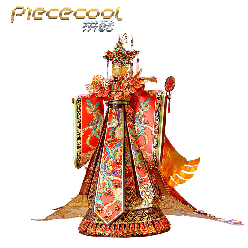 3D three-dimensional wedding dress metal assembly model creative new wedding gift palace lantern diy handmade toys spell cool sedan chair