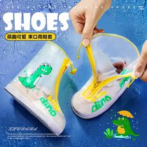 Rain shoes cover shoes cover waterproof anti-slip thickened abrasion-proof foot cover silicone water shoe cover children rain shoe cover men and women