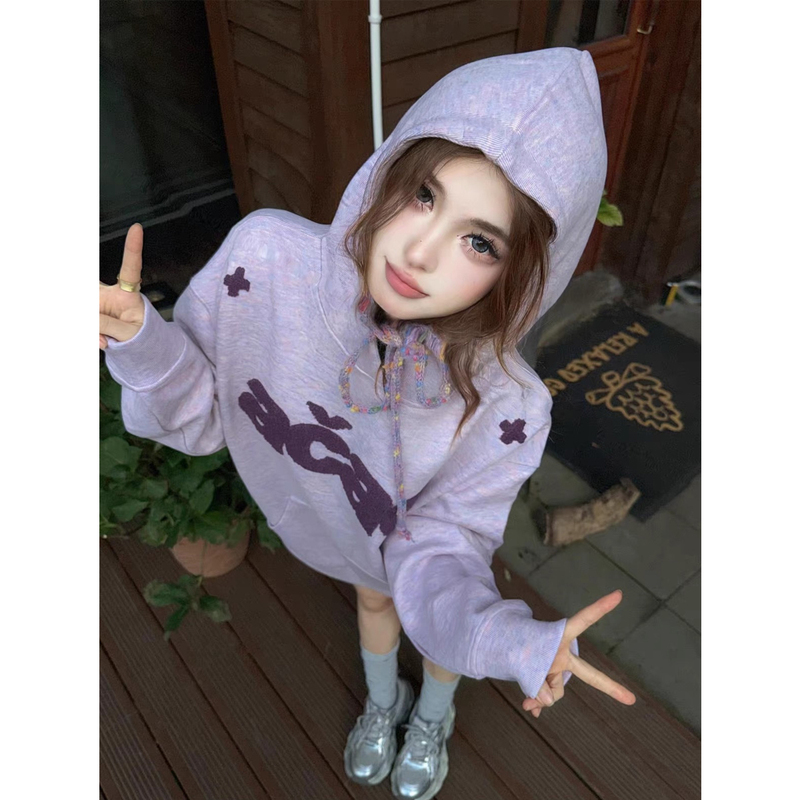 Korean Retro Velvet Hooded Sweatshirt for Women, Autumn and Winter 2026 New Style, Fleece-Lined, Thickened, Loose-Fitting, High-End Pullover Jacket Korean Retro Velvet Hooded Sweatshirt for Women, Autumn and Winter 2026 New Style, Fleece-Lined, Thickened, Loose-Fitting, High-End Pullover Jacket